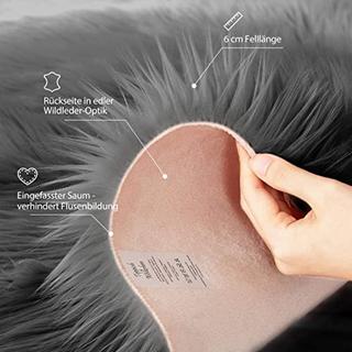 Alopini Lammfellimitat, Pelz rund, Pelzteppich rund, Kunstpelzteppich | Pelz Sitzkissen Stuhlkissen rund  