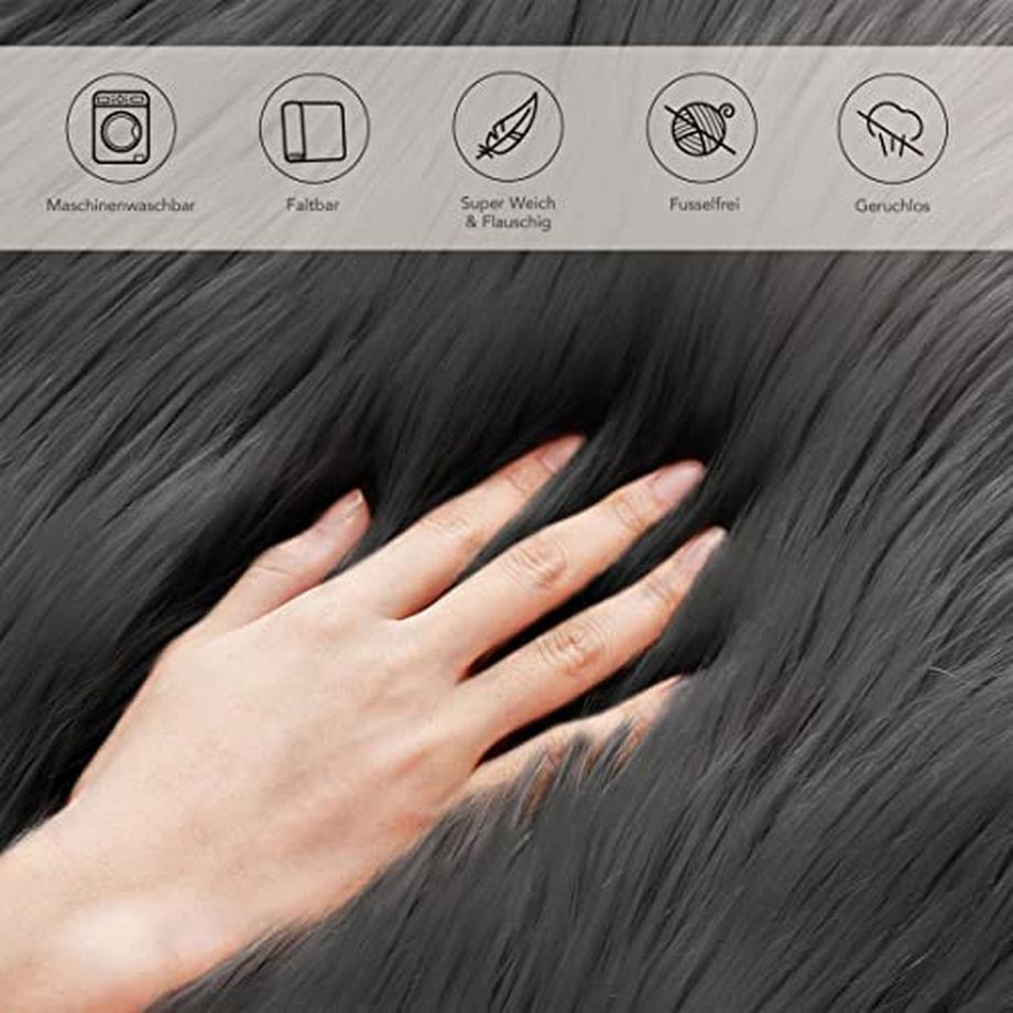 Alopini Lammfellimitat, Pelz rund, Pelzteppich rund, Kunstpelzteppich | Pelz Sitzkissen Stuhlkissen rund  