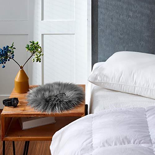 Alopini Lammfellimitat, Pelz rund, Pelzteppich rund, Kunstpelzteppich | Pelz Sitzkissen Stuhlkissen rund  