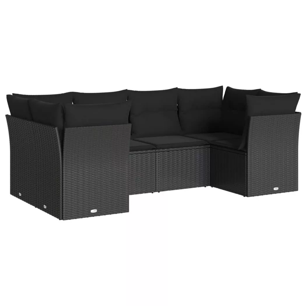 VidaXL - Garten sofagarnitur poly-rattan, One Size, Schwarz