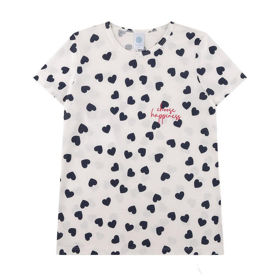 Sanetta Bequem sitzendes Pyjama-Set mit Herz-Print kurz  