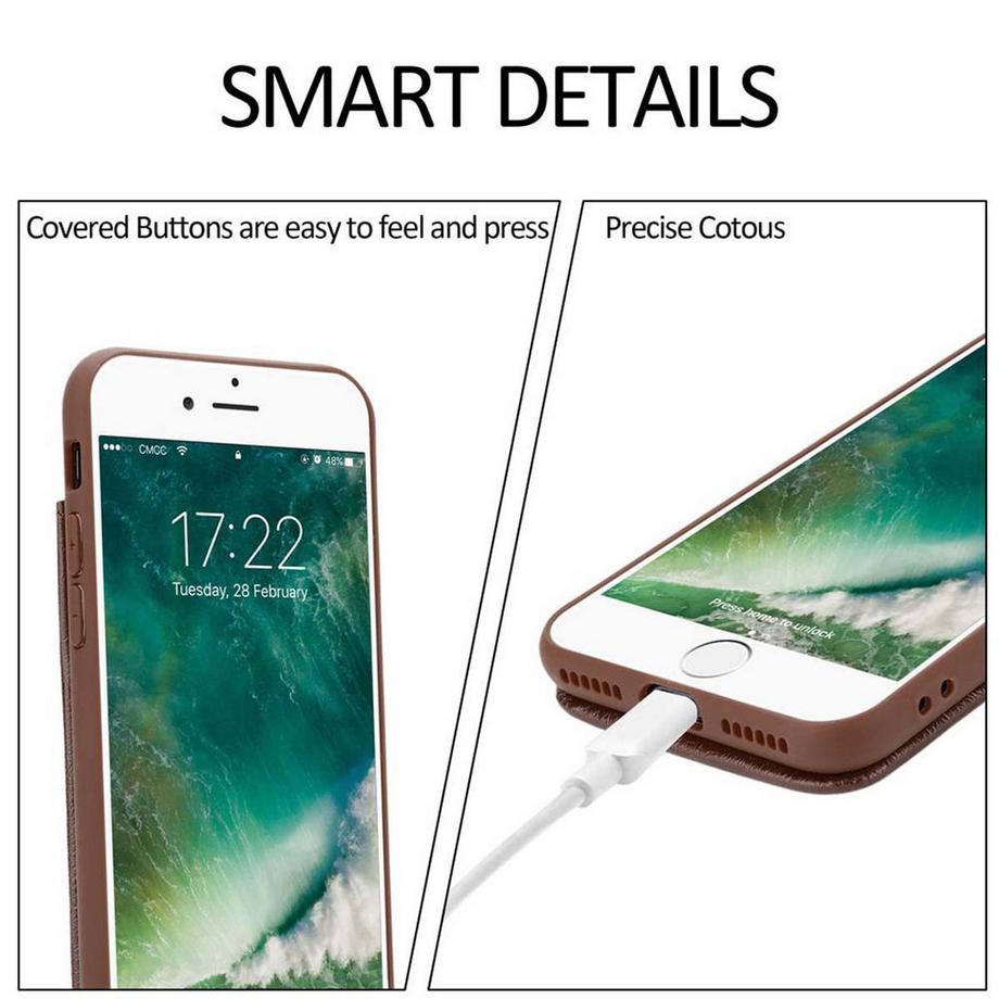 Cadorabo  Hülle für Apple iPhone 7 PLUS  7S PLUS  8 PLUS TPU Silikon Kunstlederüberzug 