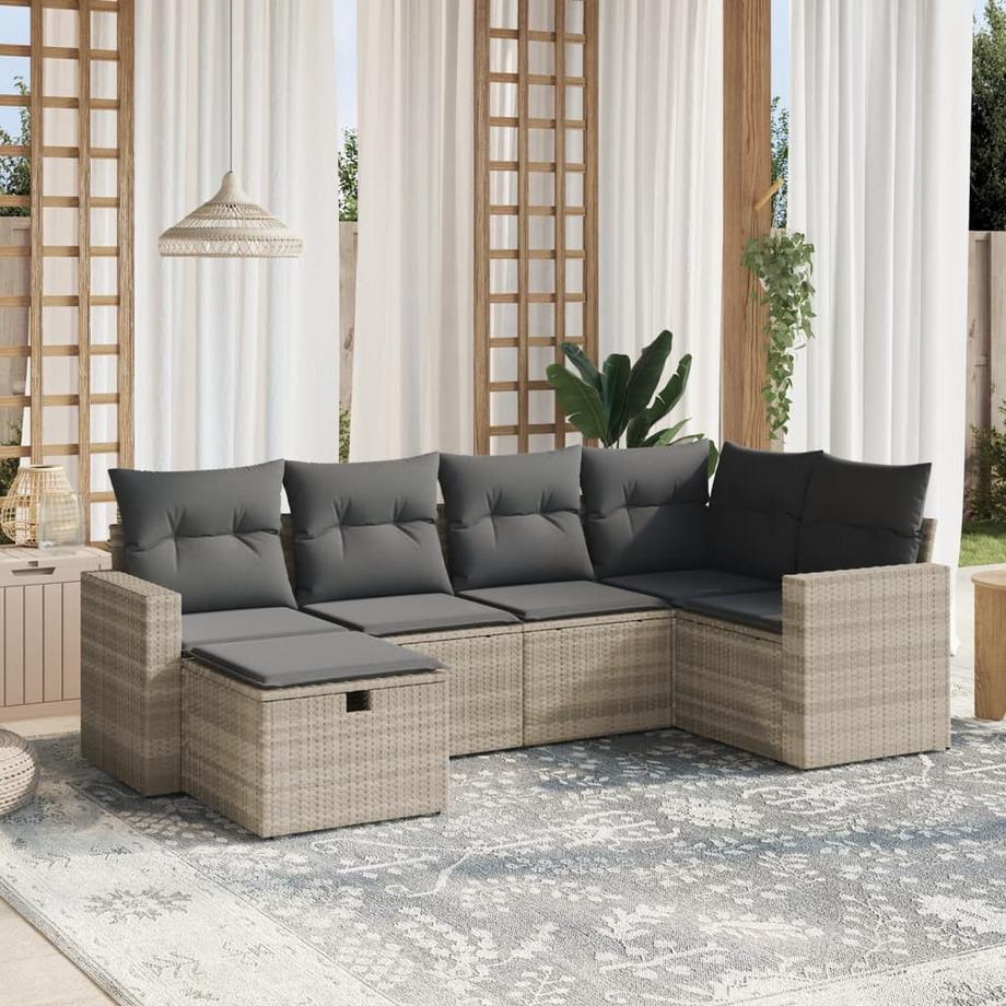 VidaXL set divano da giardino Polirattan  
