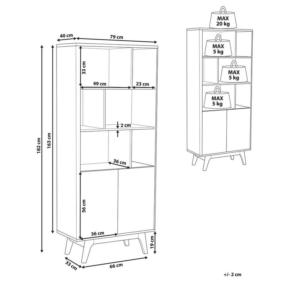 Beliani Regal aus MDF-Platte Skandinavisch COLUMBUS  