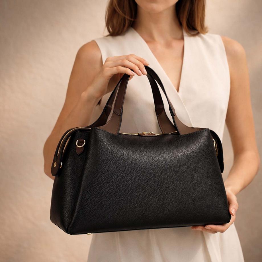 Gallantry Zweifarbig strukturierte Handtasche  