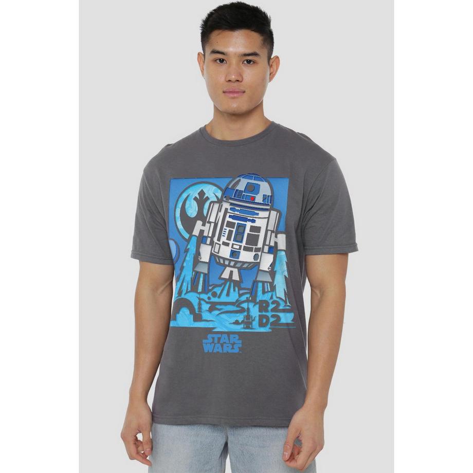 STAR WARS Star Wars Papercut R2-D2 T-Shirt Grafica  