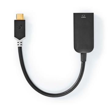 Adaptateur USB-C™ | USB 3.2 Gen 1 | USB-C™ mâle | HDMI™ femelle | 4K@60Hz | 0,20 m | Rond | Plaqué or | PVC | Anthracite | Boîte à fenêtre avec serrure Euro