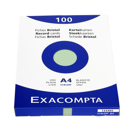 Exacompta Confezione 100 cartoncini bristol senza righe non perforati 210x297mm  