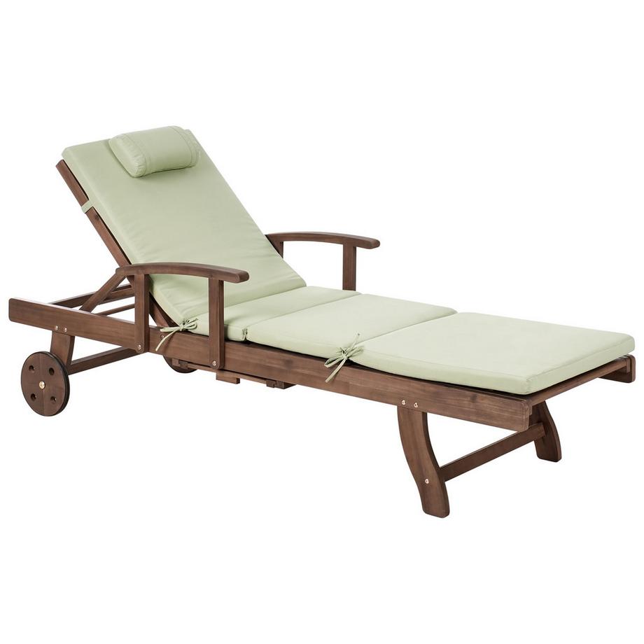 Sonnenliege mit Kissen aus Akazienholz  AMANTEA PREMIUM