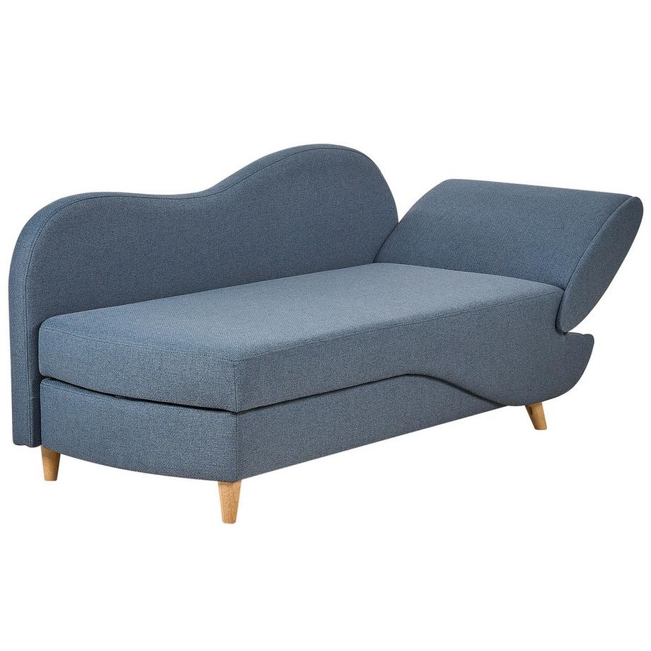 Beliani Chaise longue versione destra en Lino sintetico Retrò MERI  