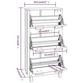 VidaXL scarpiera Legno di pino  