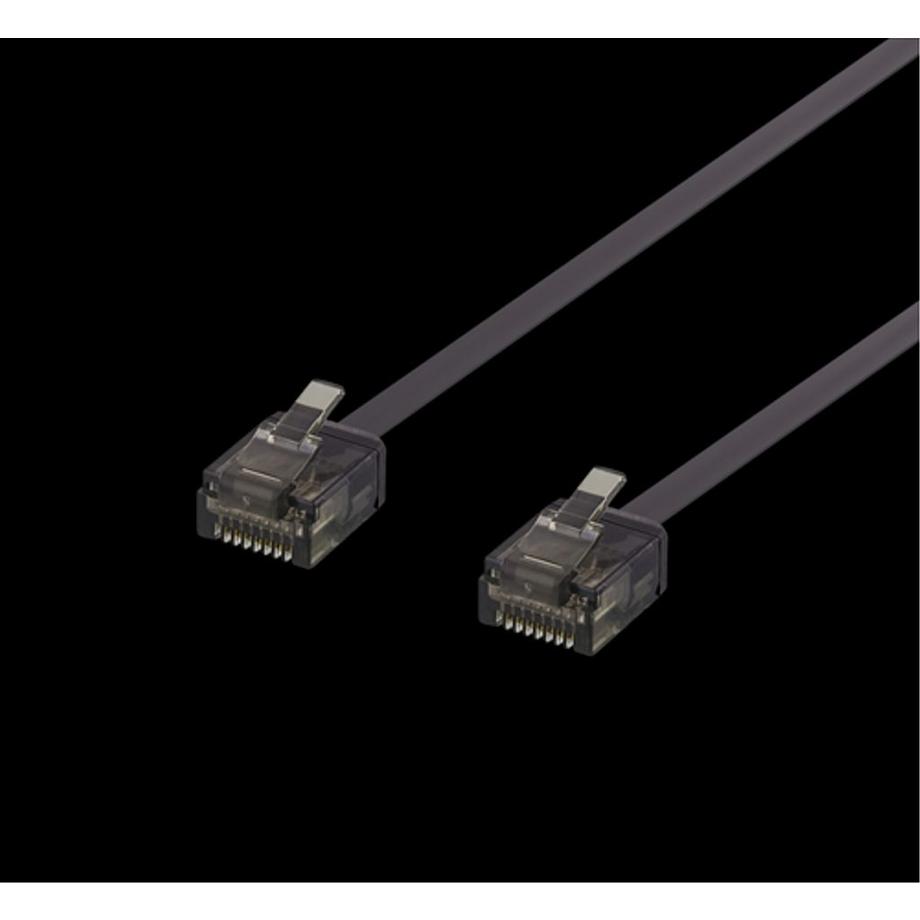 Cavo patch DELTACO Cat6a, piatto, spessore 1 mm, 0,15 m, nero