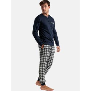 Admas  Pyjama tenue pantalon polo manches longues Classic Checks 