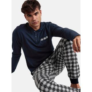 Admas  Pyjama tenue pantalon polo manches longues Classic Checks 