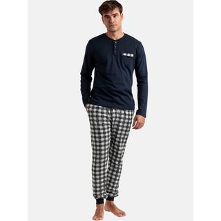 Admas  Pyjama tenue pantalon polo manches longues Classic Checks 