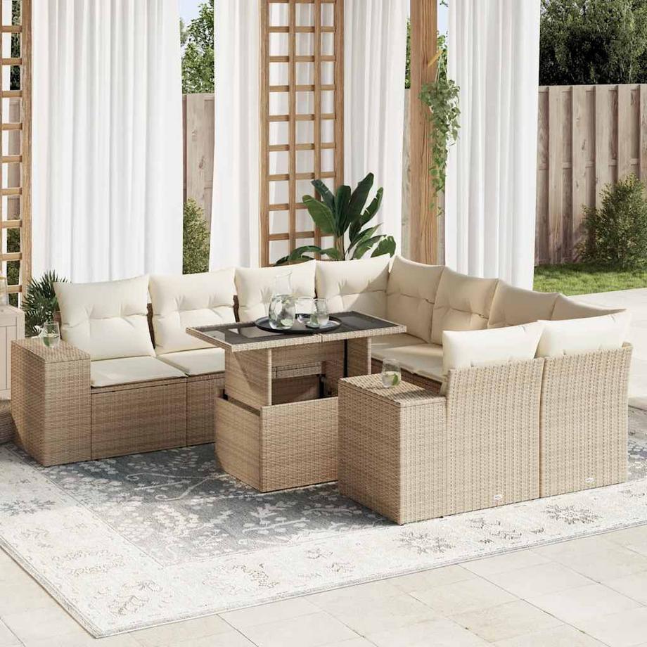 VidaXL set di divani da giardino Polirattan  