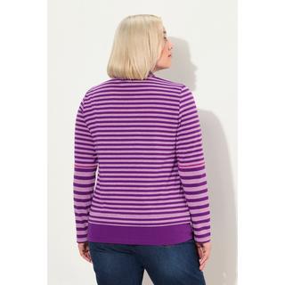 Ulla Popken T-shirt Rayé Manches Longues Col Camionneur Classic Fit  