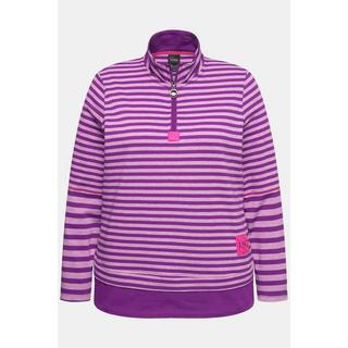 Ulla Popken T-shirt Rayé Manches Longues Col Camionneur Classic Fit  