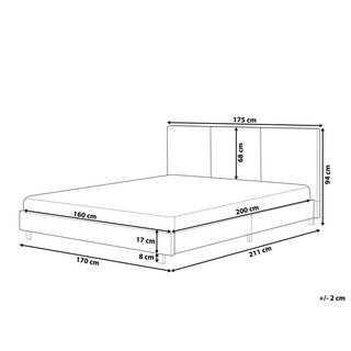 Beliani Bett mit Lattenrost aus Polyester Klassisch ALBI  