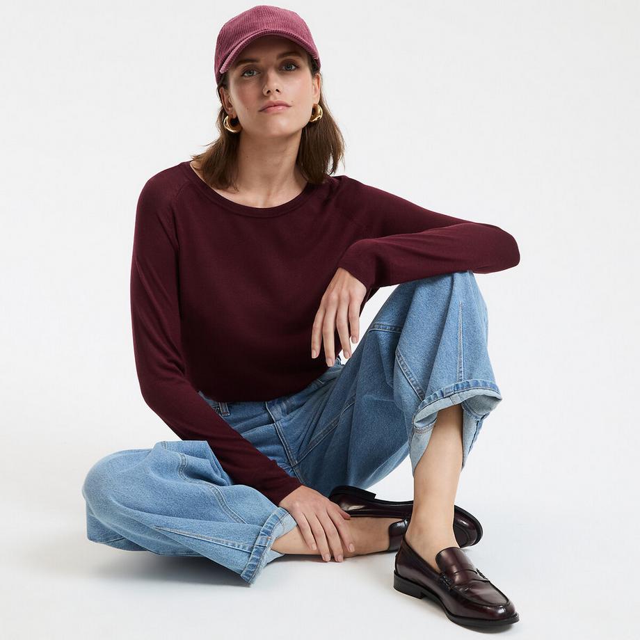 La Redoute Collections Pullover girocollo in maglia fine  