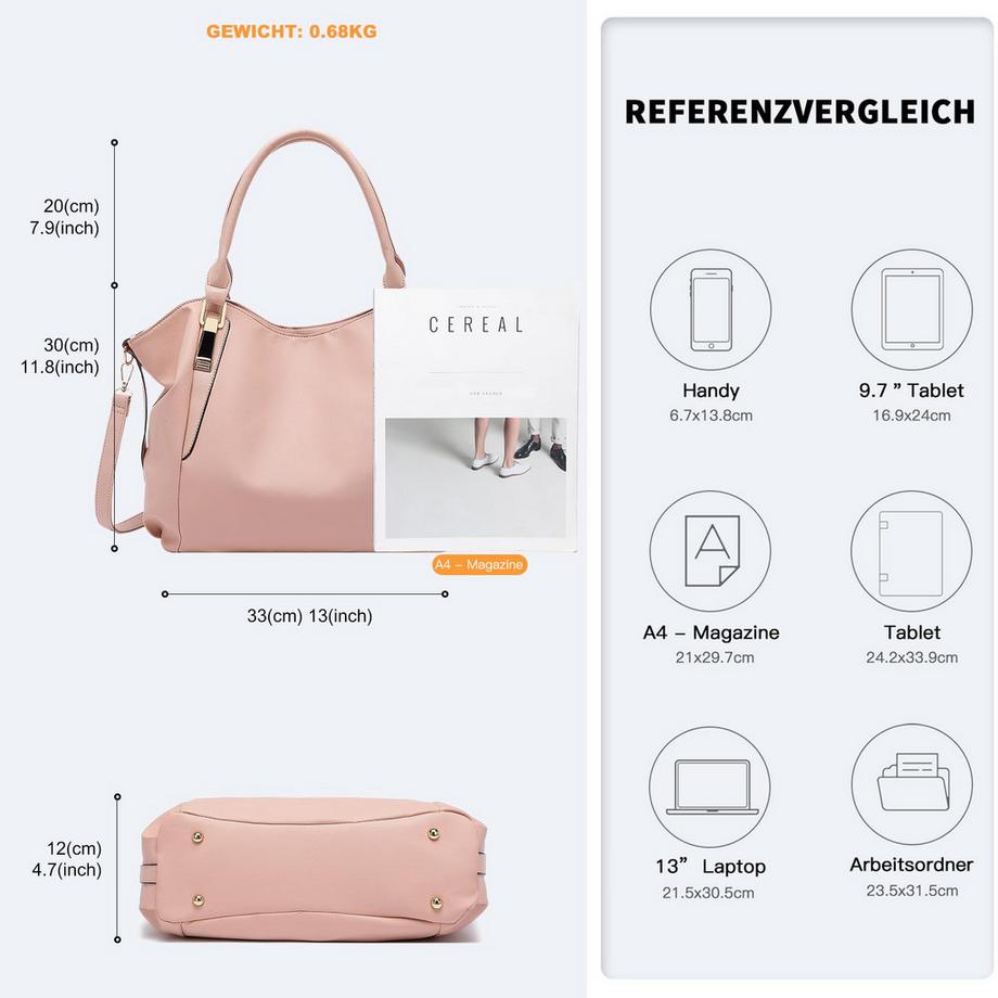 Only-bags.store Große Einkaufstasche mit verstellbarem Schultergurt  