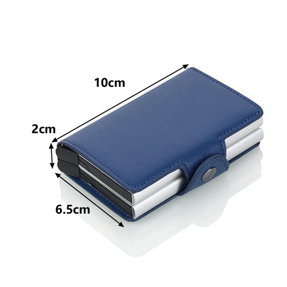 Only-bags.store Automatische RFID-Kartenhalter, Rfid-Blockierung Double Box Metall Brieftasche, -Kartenhalter Aluminiumlegierung Karte Brieftaschen, Slim Pop-up Wallet, Ideal Geschenk für Männer  