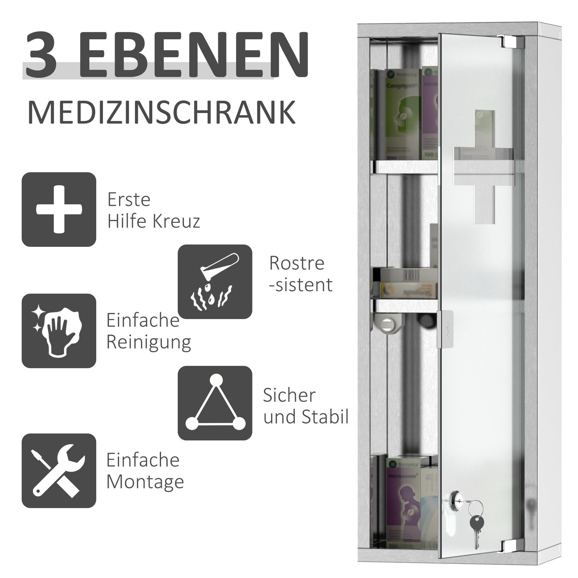 Kleankin Medizinschrank mit Schloss  