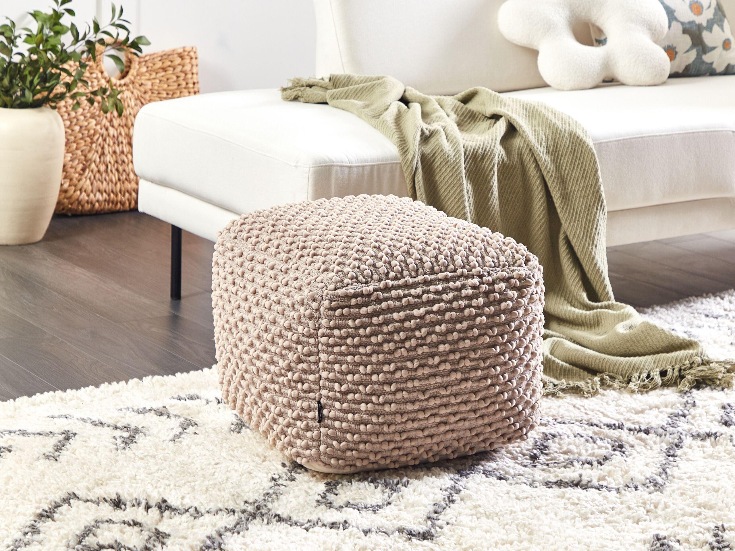 Beliani Pouf aus Baumwolle Boho KINGRI  