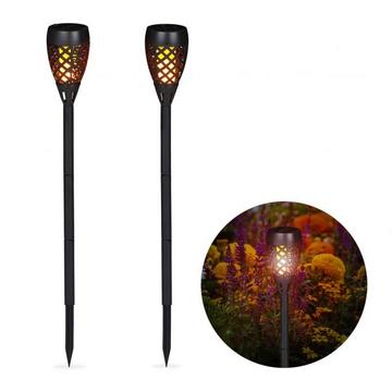 Torche de jardin solaire lot de 2