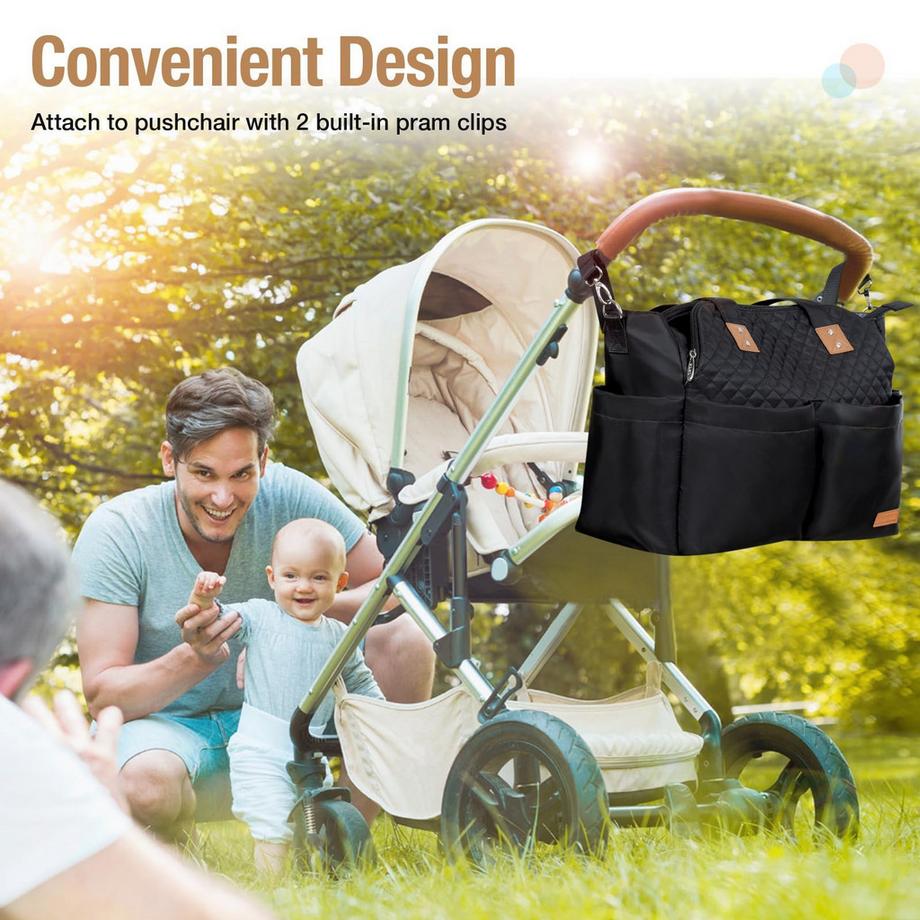 Only-bags.store Borsa per Pannolini Grande Messenger con Tappetino per Cambio per Uso in Movimento  
