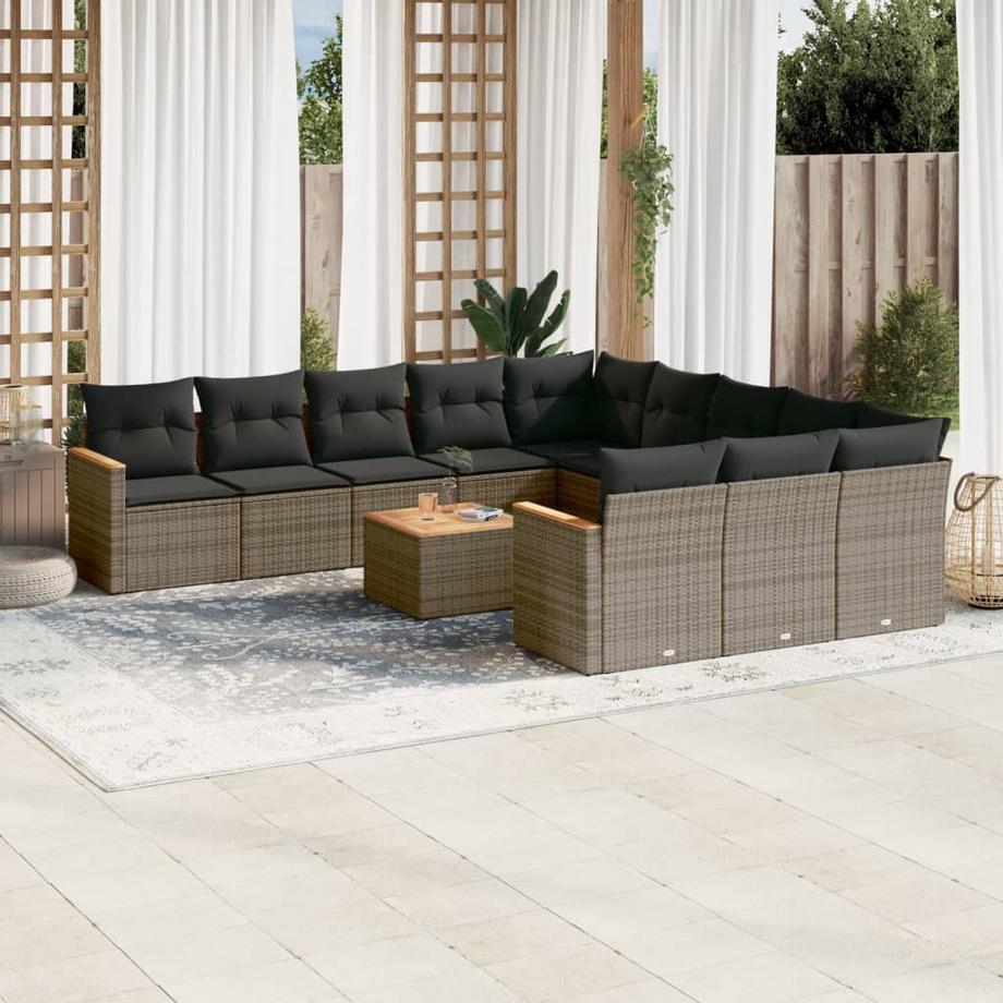 VidaXL set divano da giardino Polirattan  