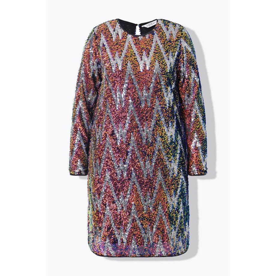 Studio Untold Abito A-Line Paillettes Zigzag Maniche Lunghe  