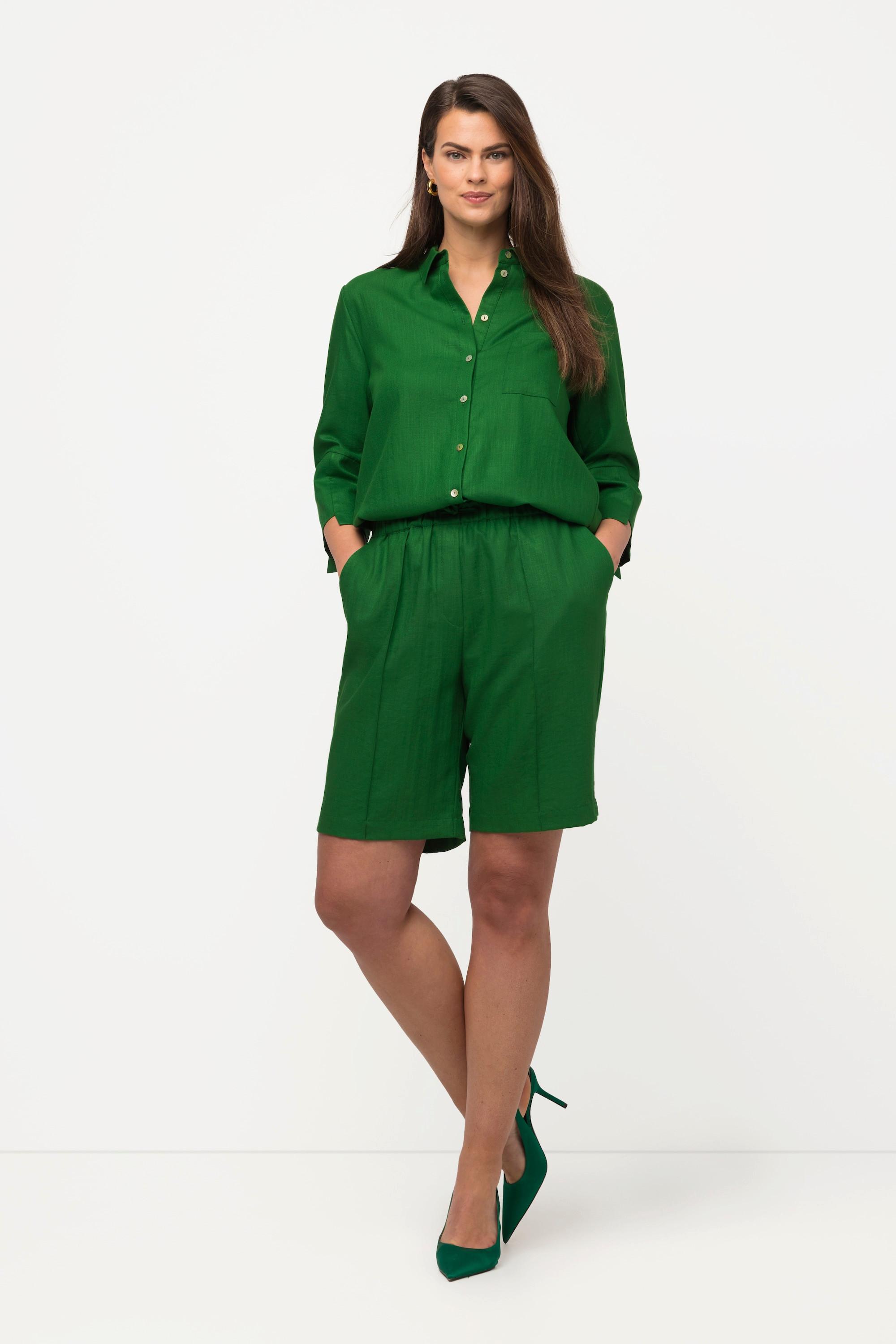 Ulla Popken Short Jambe Large Passepoils Taille Élastique  