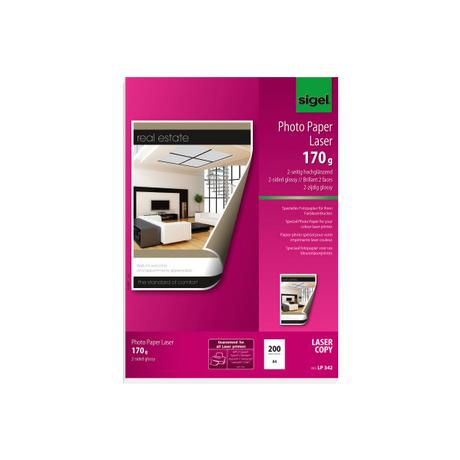 Sigel SIGEL Photo Paper Laser A4 LP342 170g glossy doppels.200 Bl.  