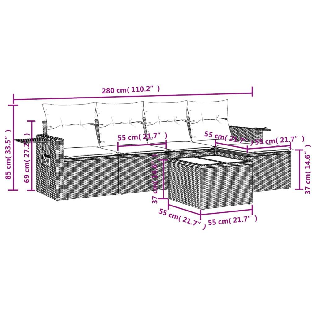 VidaXL Ensemble de canapés de jardin rotin synthétique  