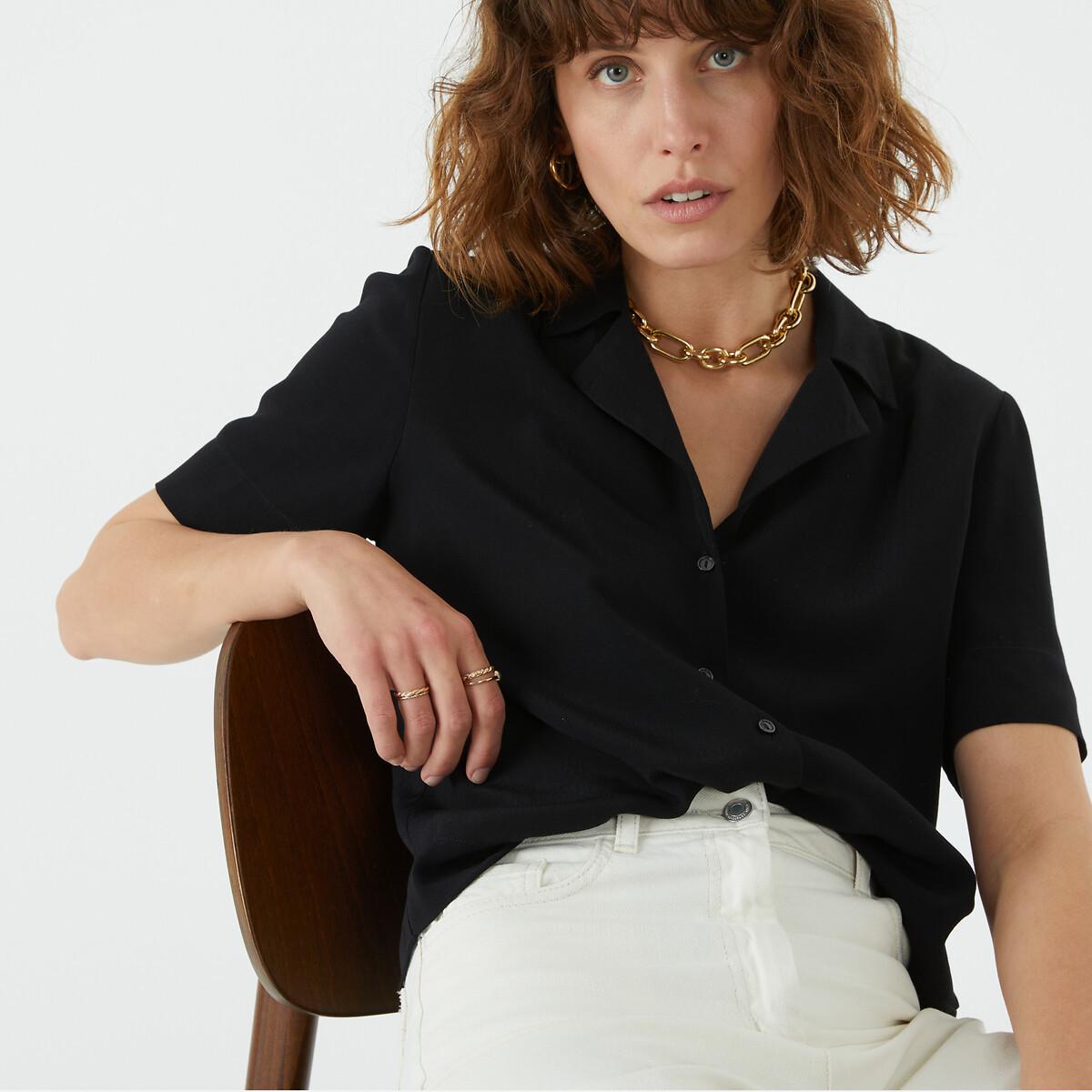 La Redoute Collections  Kurzärmelige Bluse mit Reverskragen 