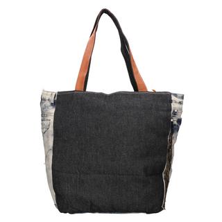 Gave Lux  Shultertasche Genuine leather + jeans and canvas women's shoulder tote bag. Product entirely built with recovery and/or recycled materials. 