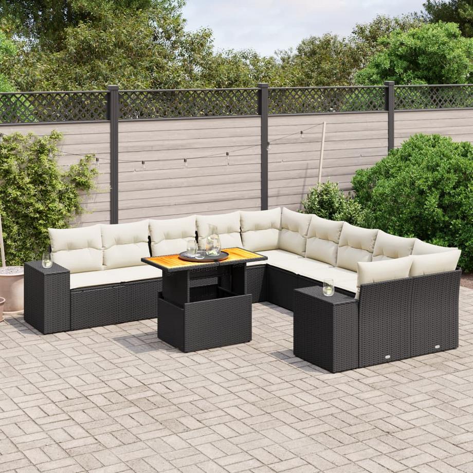 VidaXL Ensemble de canapés de jardin rotin synthétique  