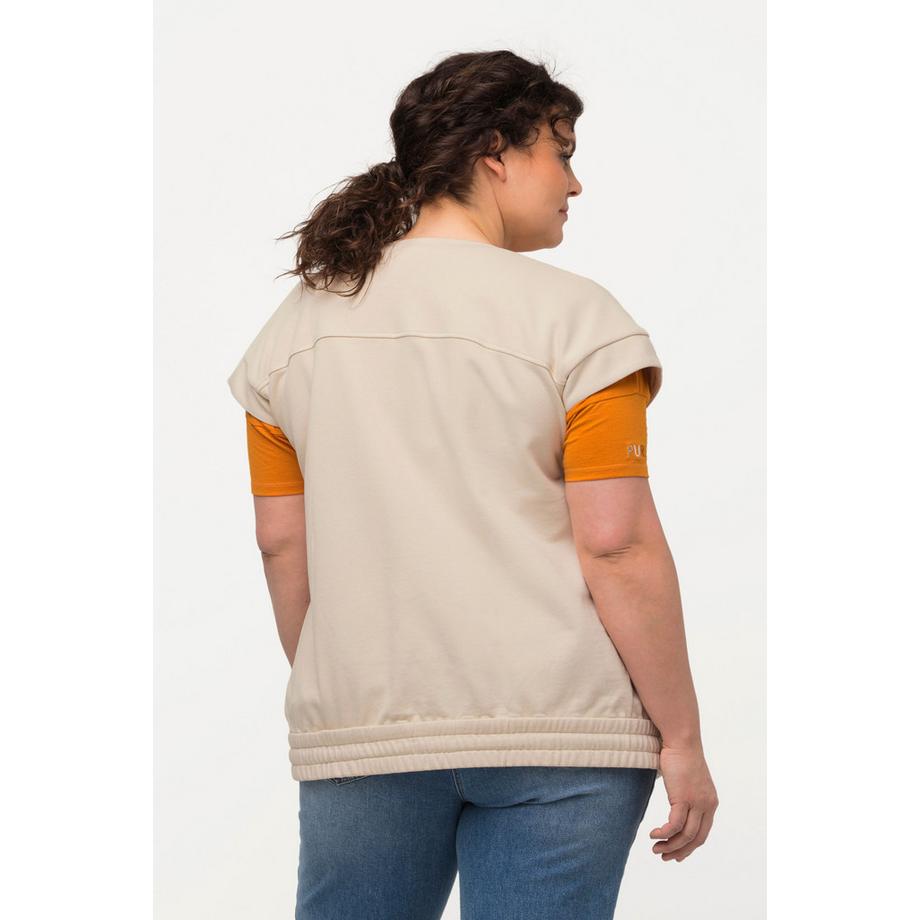 Ulla Popken Gilet en molleton sans manches style utilitaire  