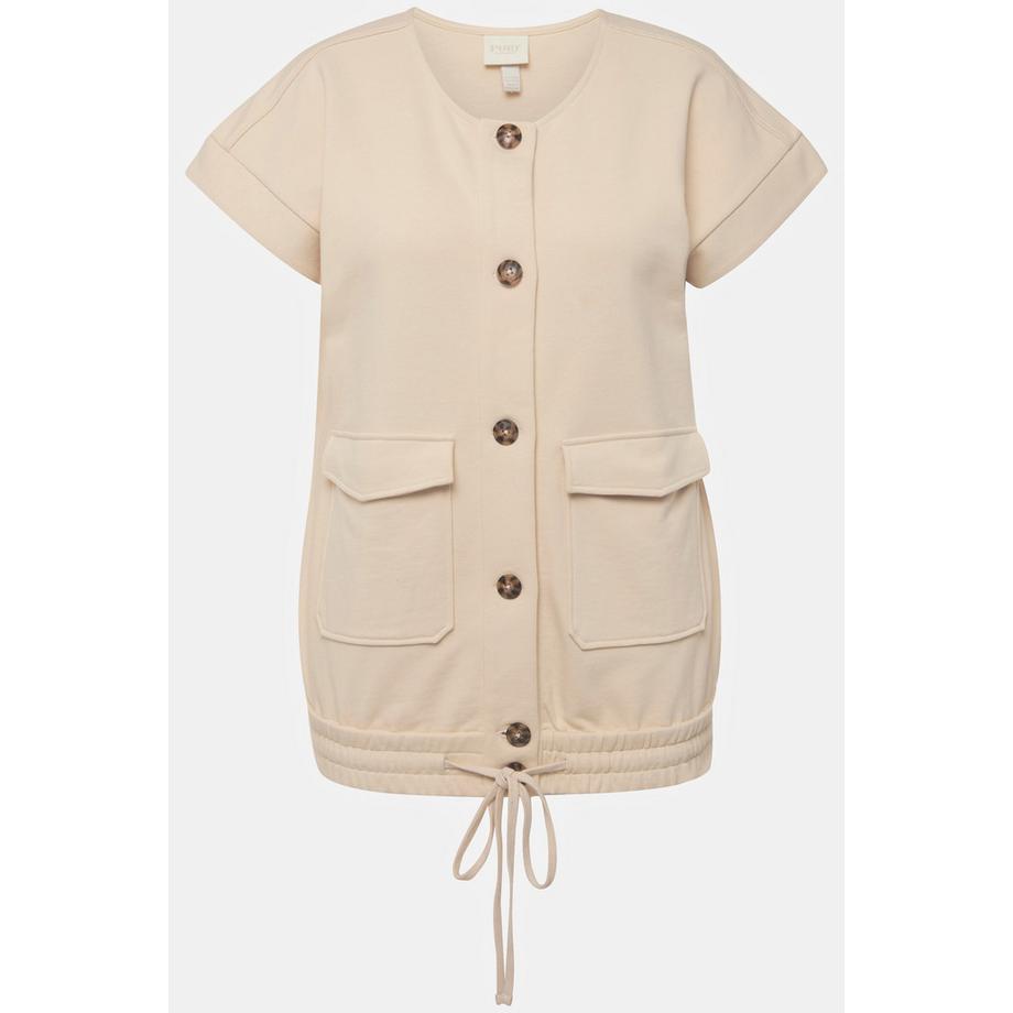 Ulla Popken Gilet en molleton sans manches style utilitaire  