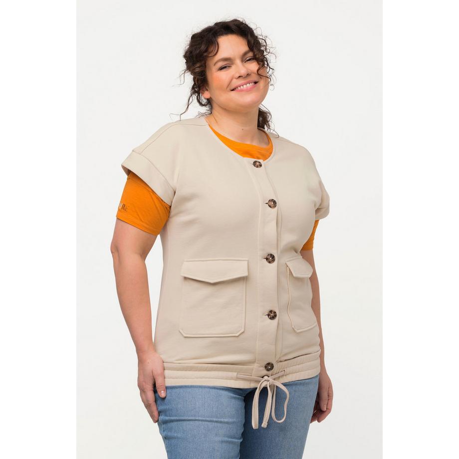 Ulla Popken Gilet en molleton sans manches style utilitaire  