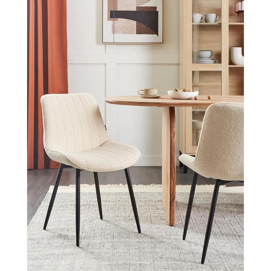 Beliani Esszimmerstuhl 2er Set aus Bouclé Retro DUBROVNIK  