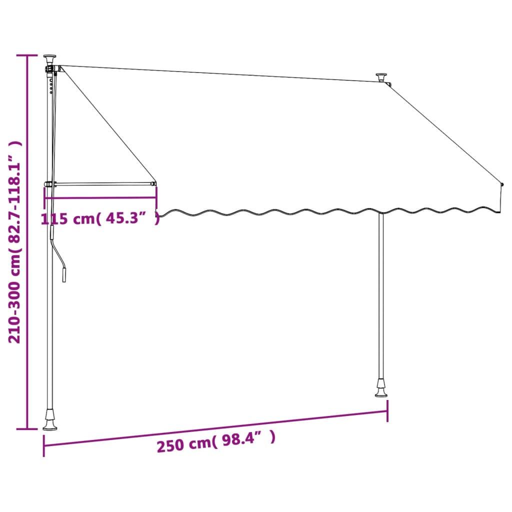 VidaXL Auvent rétractable tissu  