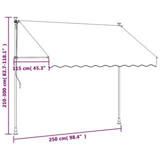 VidaXL Auvent rétractable tissu  