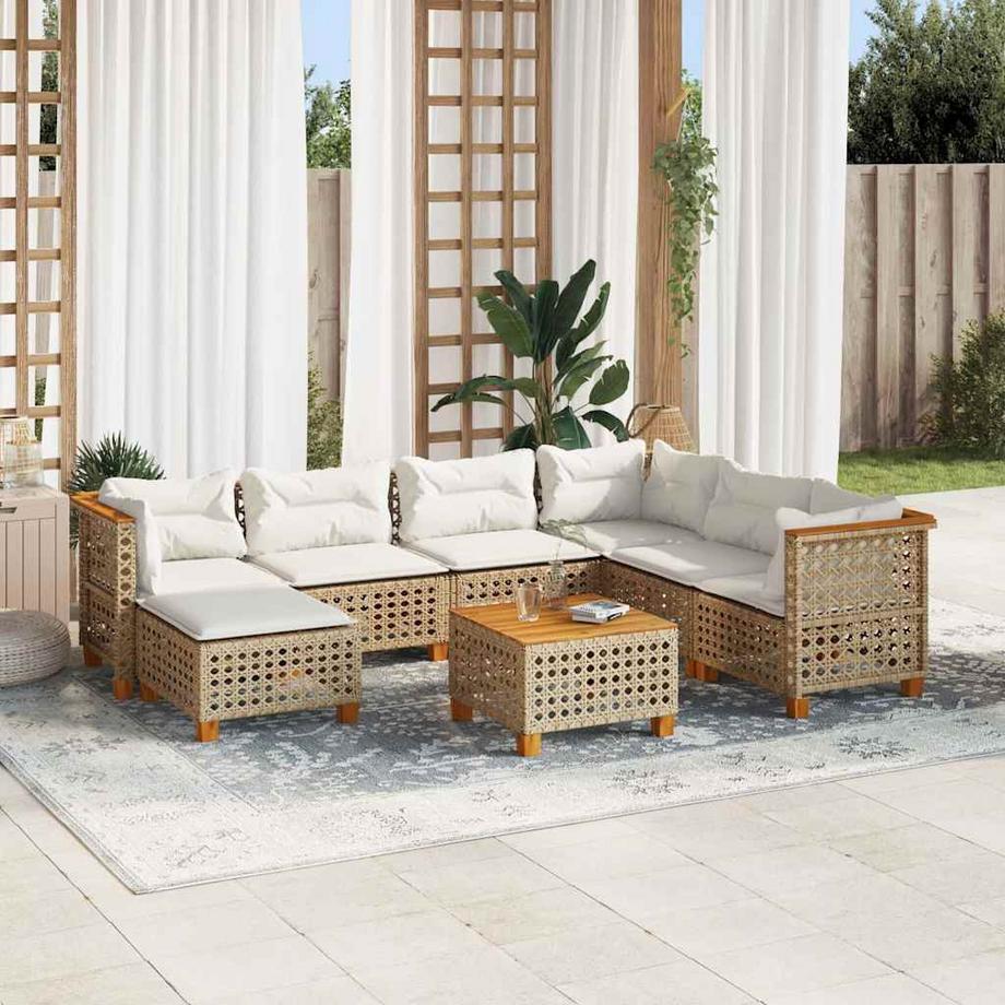 VidaXL set divano da giardino Polirattan  
