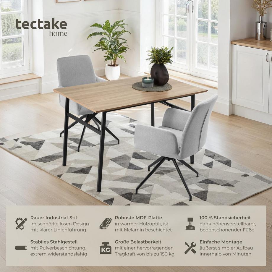 Tectake Table de salle à manger SWANSEA style industriel  