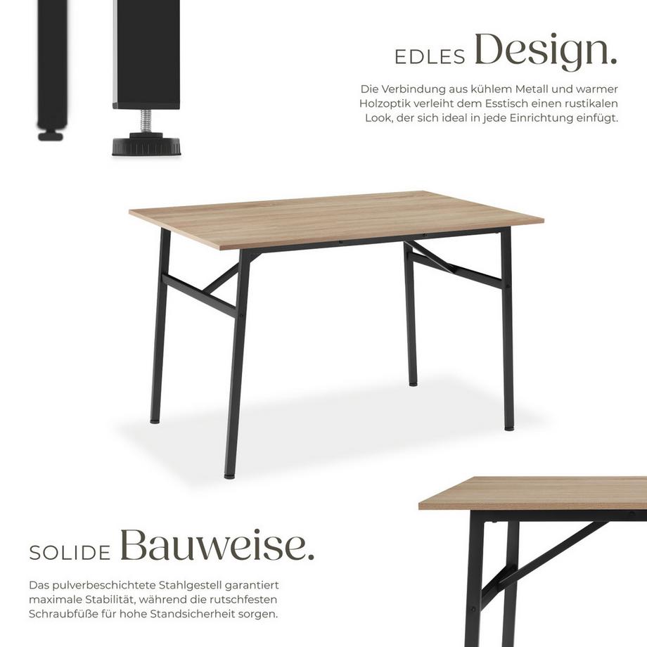 Tectake Table de salle à manger SWANSEA style industriel  