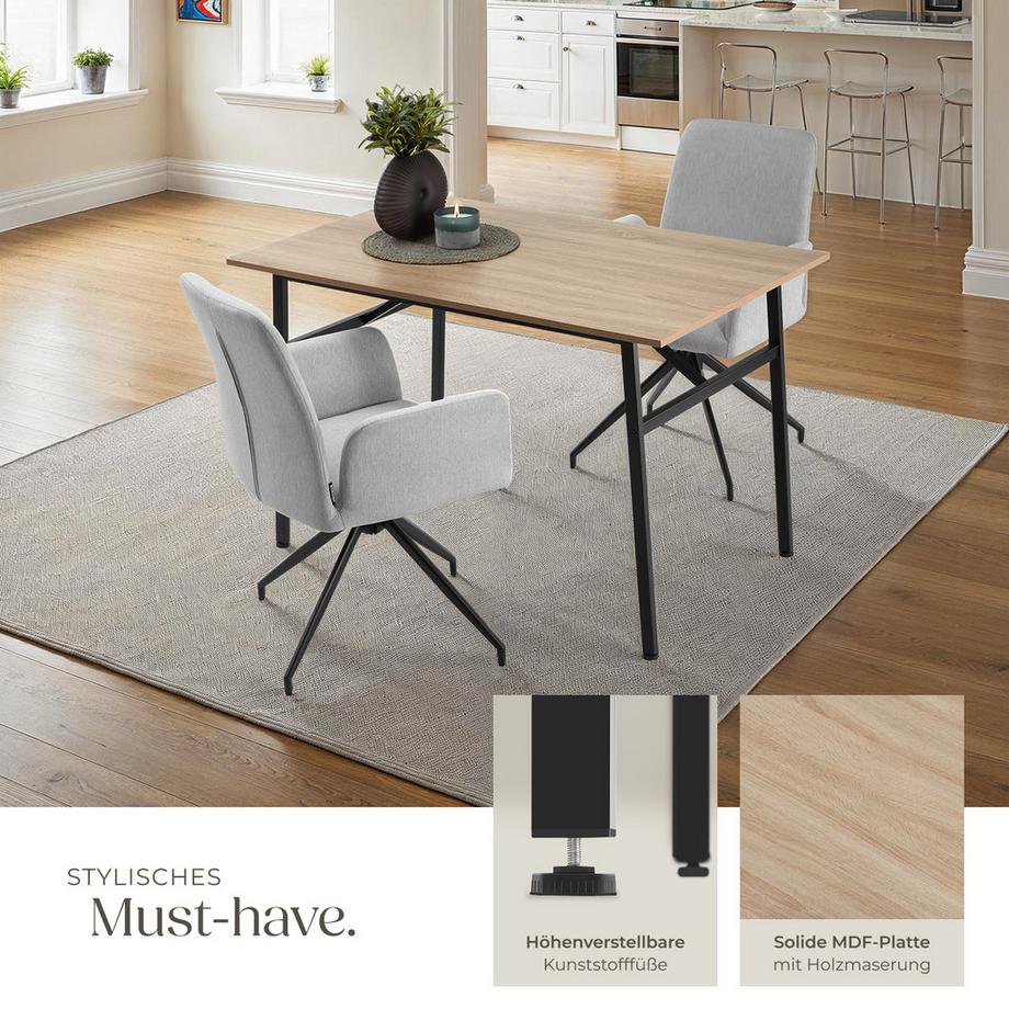 Tectake Table de salle à manger SWANSEA style industriel  