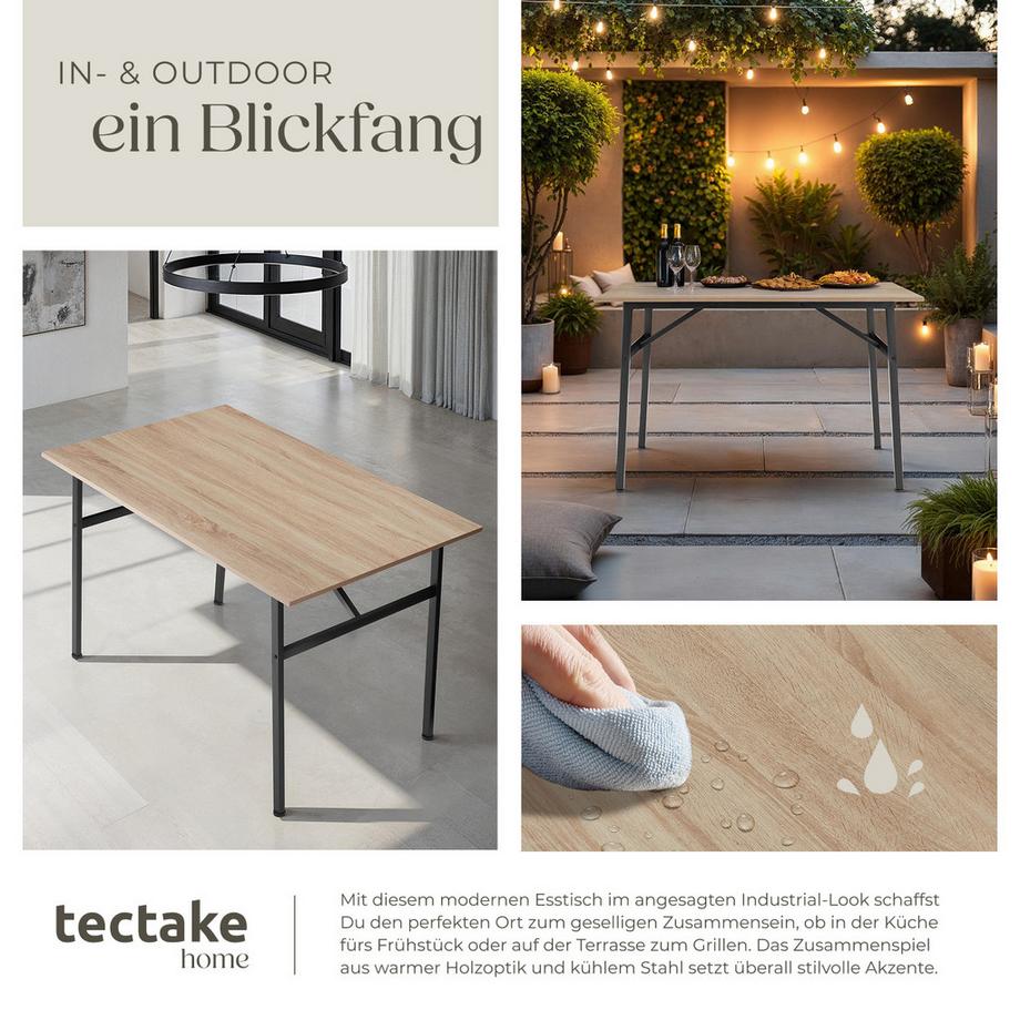 Tectake Table de salle à manger SWANSEA style industriel  