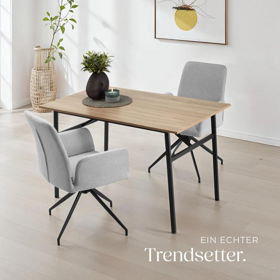 Tectake Table de salle à manger SWANSEA style industriel  